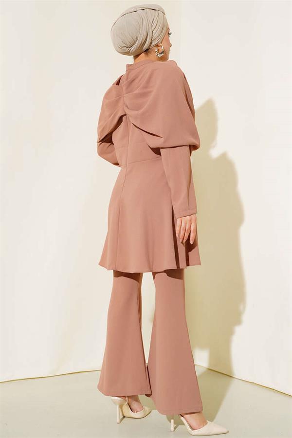 Crepe Tunic 2 Piece Set Latte