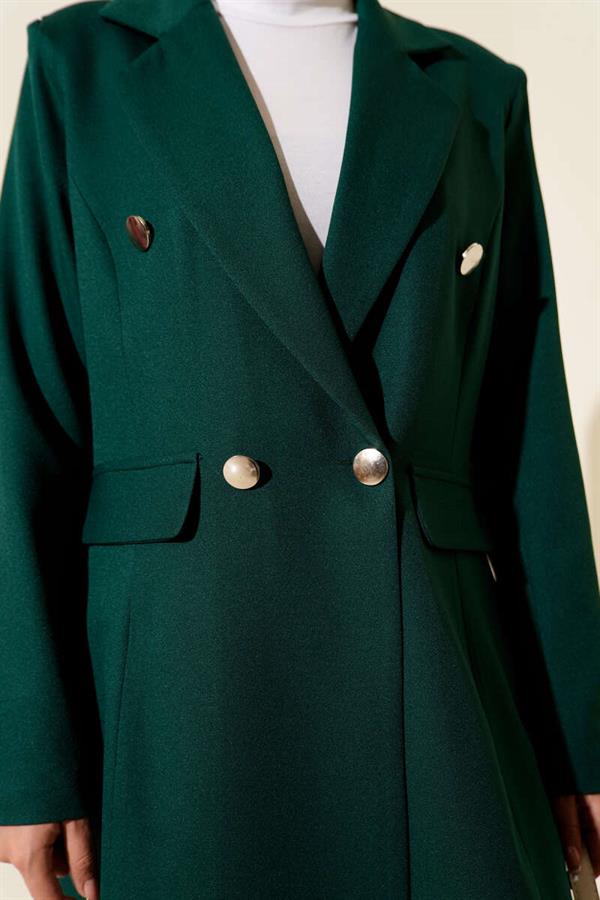 Double-Breasted Blazer Jacket 2 Piece Set Emerald Green