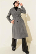 Double-breasted Two-Button Cashmere Coat in Smoke