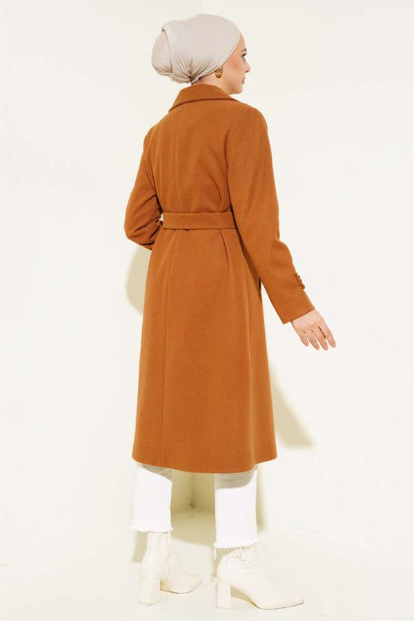 Double Breasted Two Button Cashmere Coat Toprak