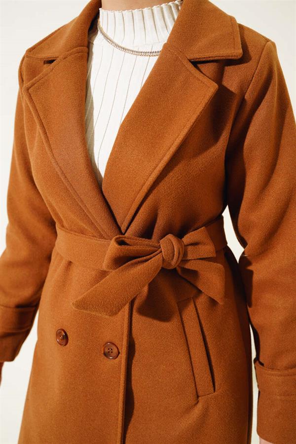 Double Breasted Two Button Cashmere Coat Toprak