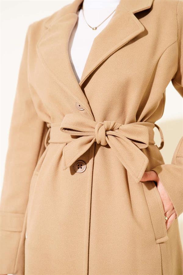 Double Breasted Cashmere Coat Latte