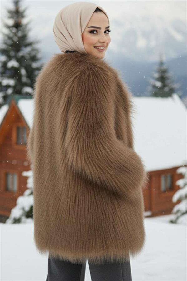 Double-breasted Fur Coat Mink
