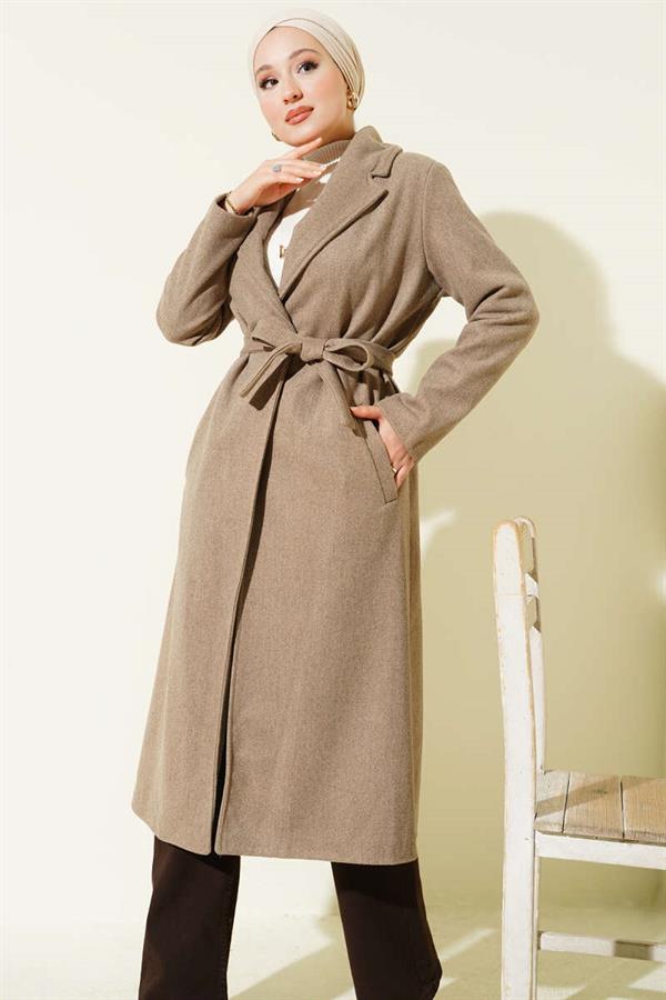 Double-Breasted Belted Lined Mink Coat