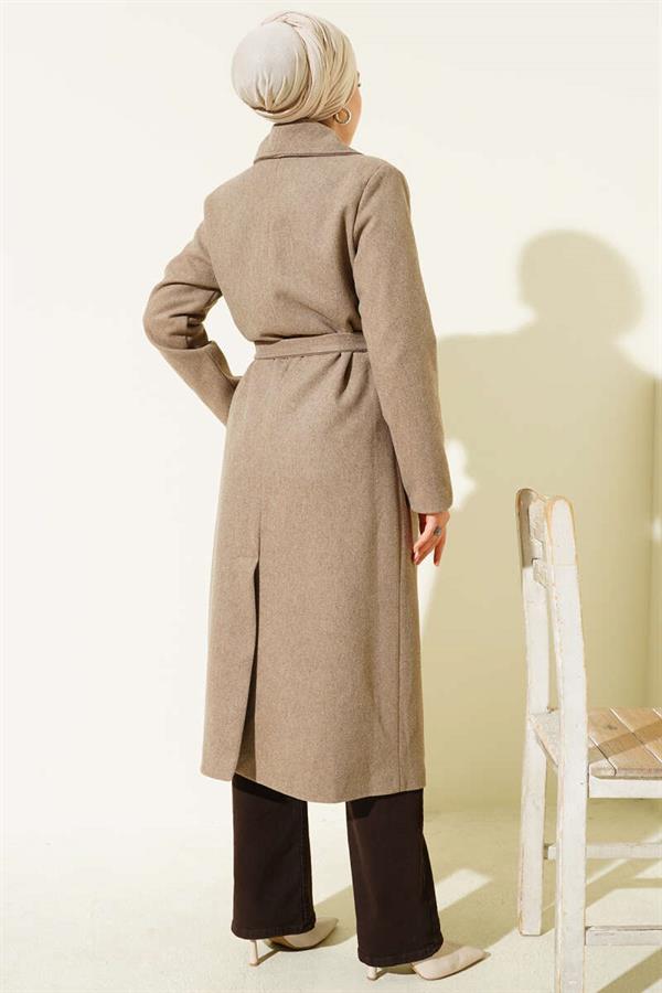 Double-Breasted Belted Lined Mink Coat