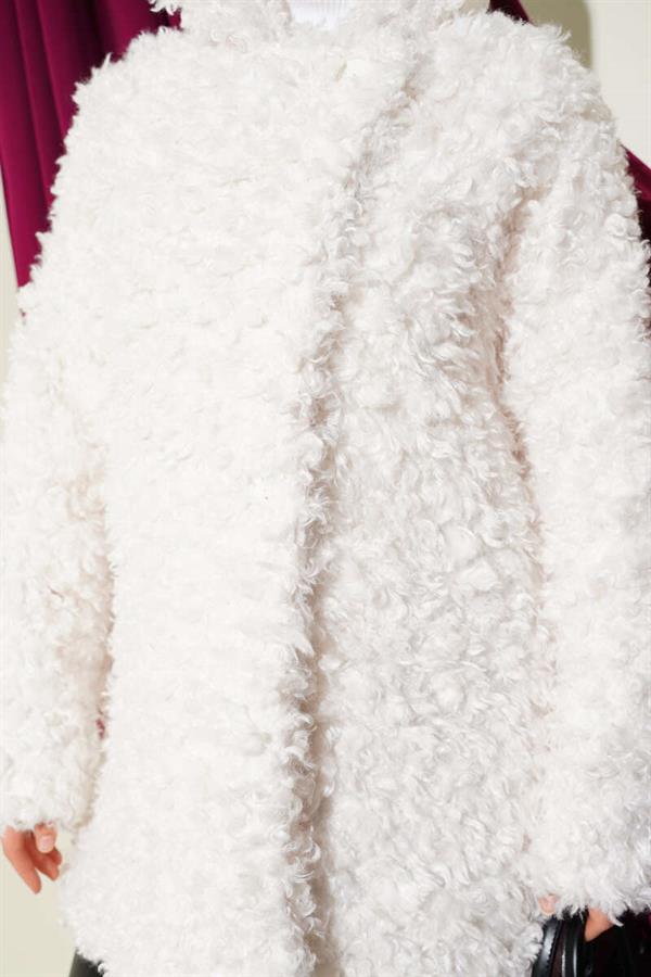 Double Breasted Lamb Coat Ecru