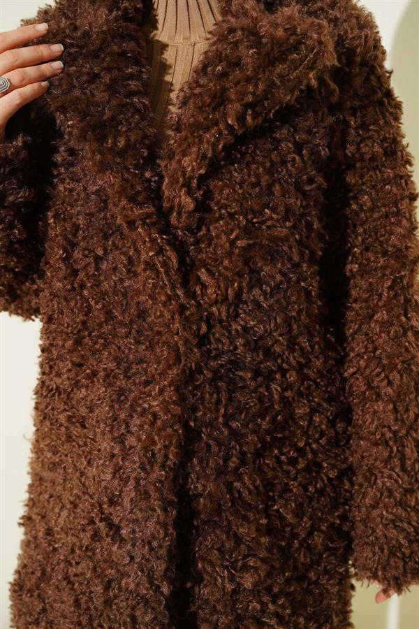 Double Breasted Lamb Coat Brown