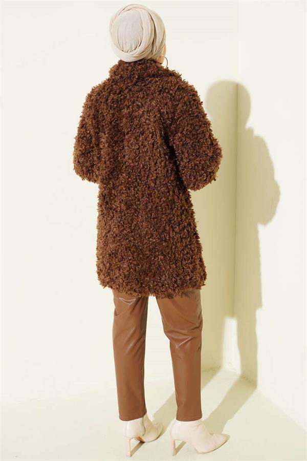 Double Breasted Lamb Coat Brown