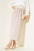 Fabric Pleated Pencil Skirt Beige