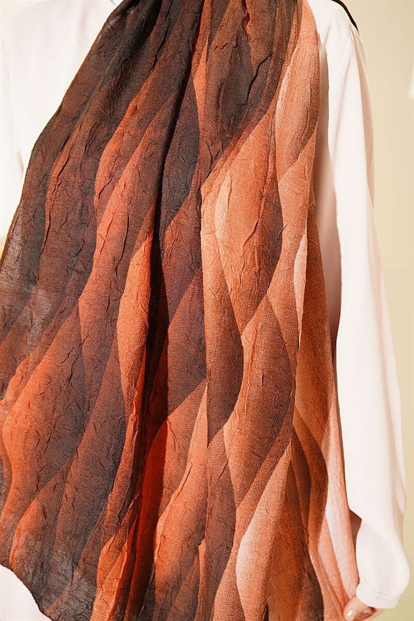 Dune Gradient Pattern Liva Modal Crush Shawl Camel