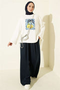 Loisha 2 Piece Set with Ribbon Print, Navy Blue