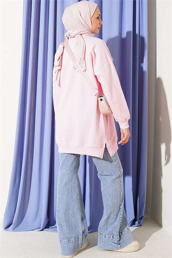 Pink Bicycle Collar Tunic with Ribbon Detail