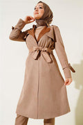 Belted Arabboy Suede Trench Coat Camel