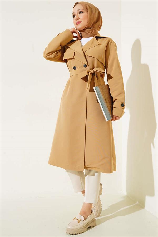 Belted Arabboy Trench Coat Camel