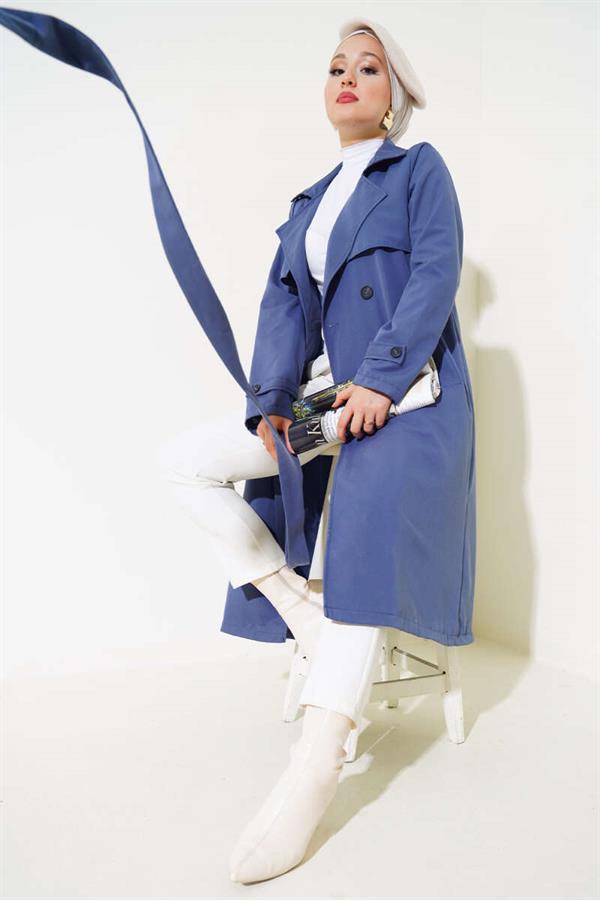 Belted Arabboy Trench Coat Indigo