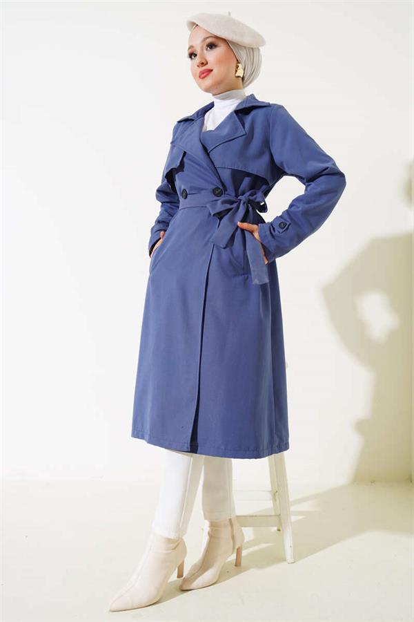 Belted Arabboy Trench Coat Indigo