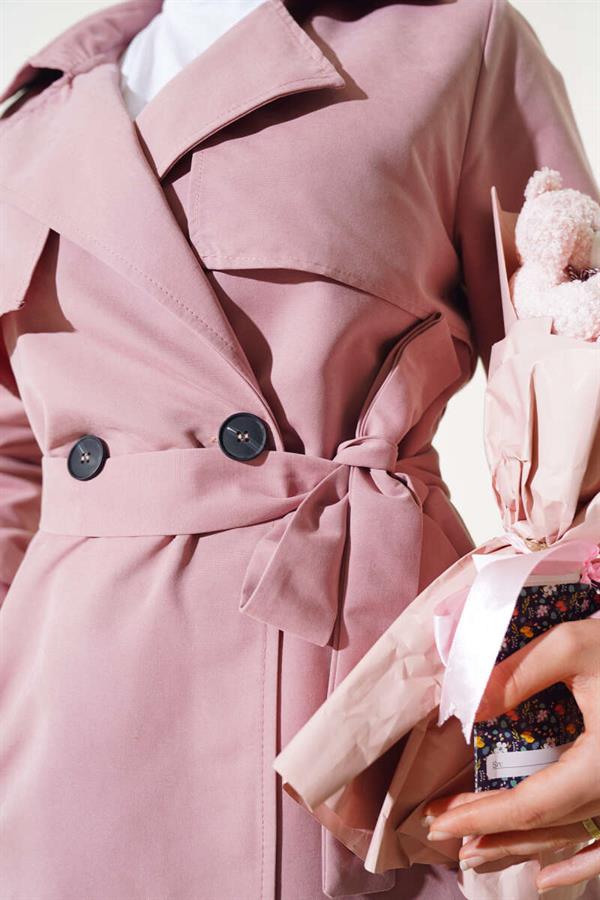 Belted Arabboy Trench Coat Powder