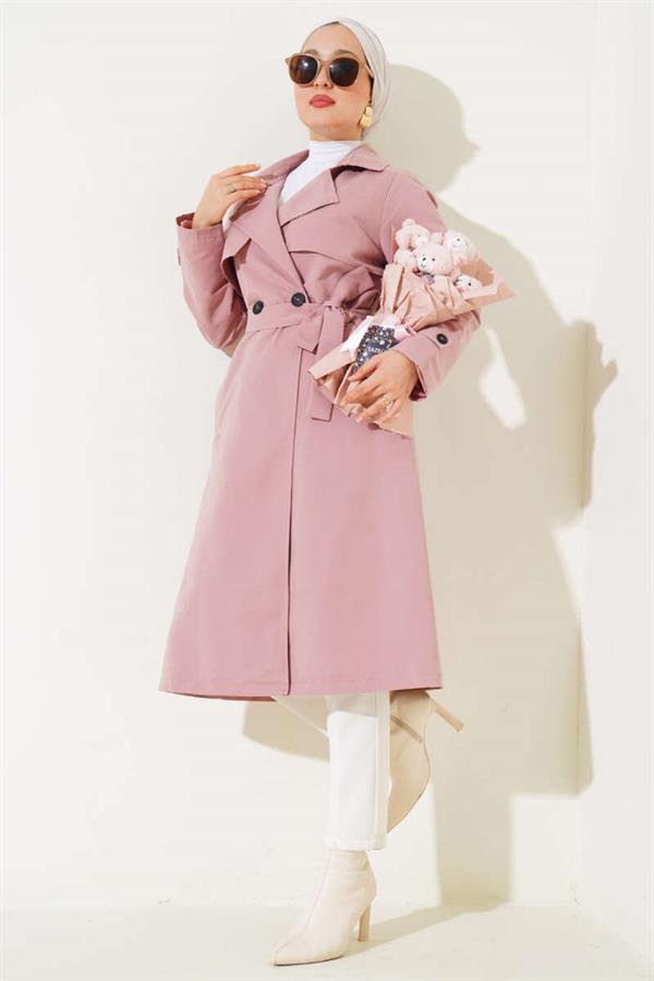 Belted Arabboy Trench Coat Powder