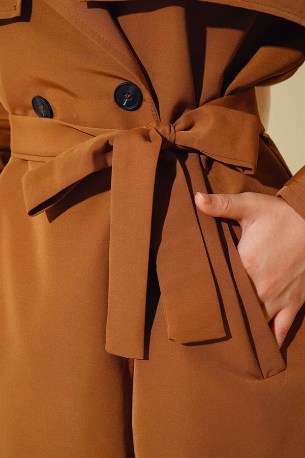 Belted Arabboy Trench Coat Tan