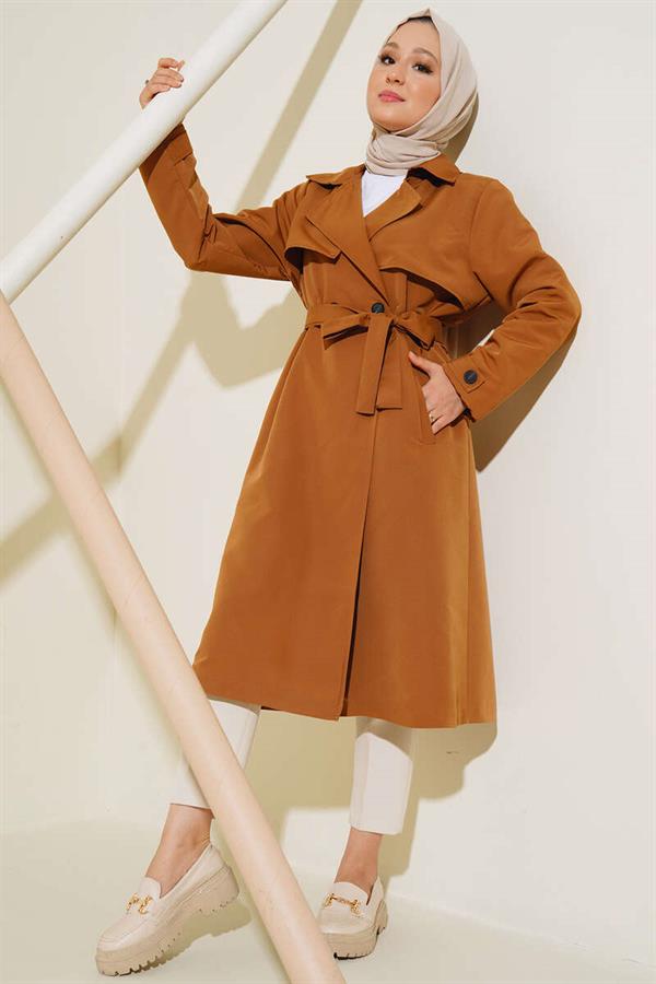 Belted Arabboy Trench Coat Tan