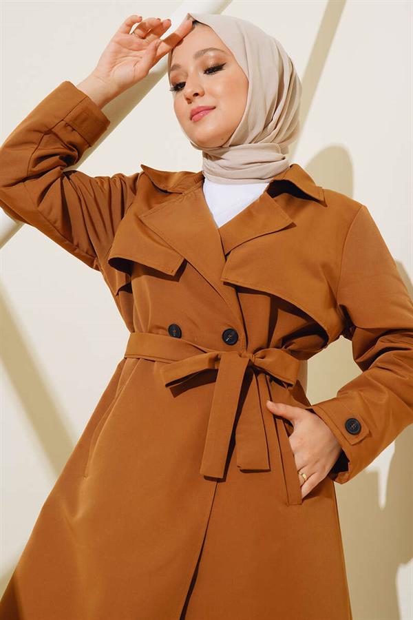 Belted Arabboy Trench Coat Tan