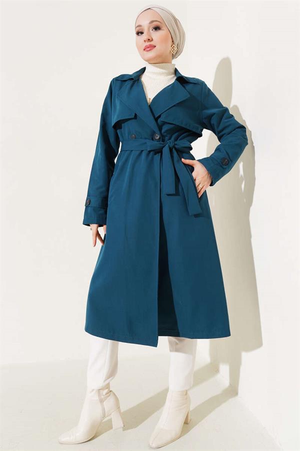 Belted Arabboy Trench Coat Emerald