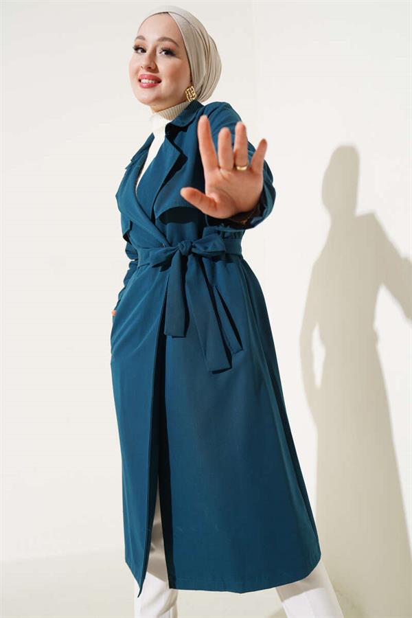 Belted Arabboy Trench Coat Emerald