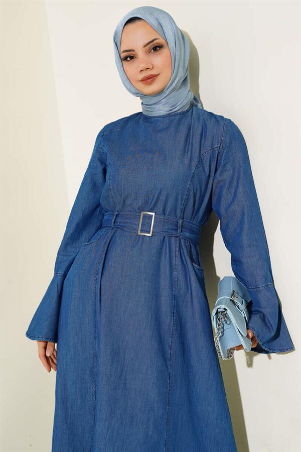 Belted Pocket Denim Dress Jeans
