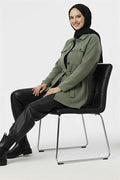 Belted Buttoned Cashmere Jacket Mint
