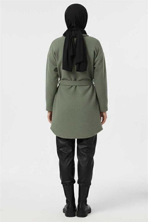 Belted Buttoned Cashmere Jacket Mint