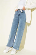 Belted Wide Leg Jeans Light Snow