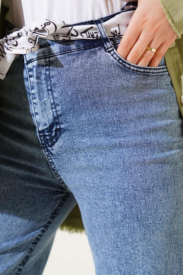 Belted Wide Leg Jeans Light Snow