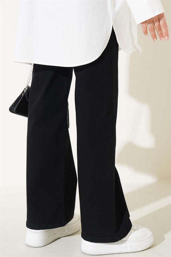 Belted Wide Leg Jeans Black