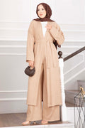 Belted Kimono Pants 2 Piece Set, Camel
