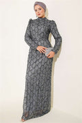 Belted Sequin Evening Dress Mint