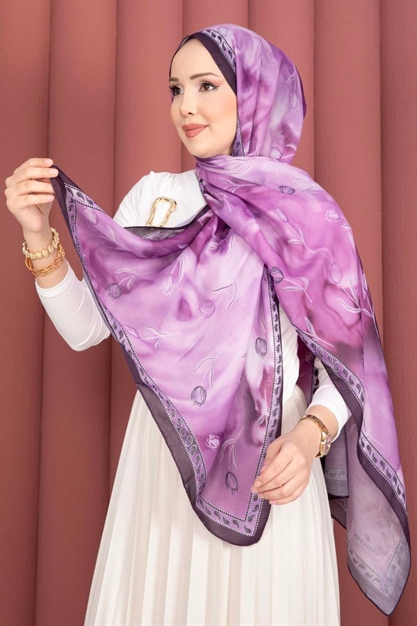 Tulip Pattern Shawl Series, Plum