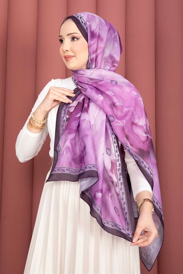 Tulip Pattern Shawl Series, Plum