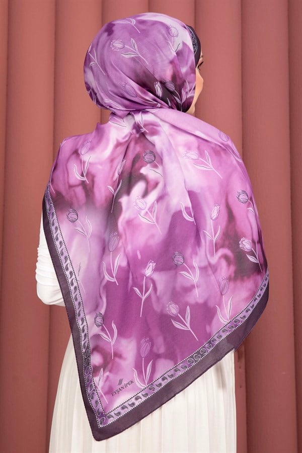 Tulip Pattern Shawl Series, Plum