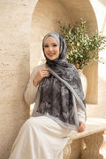 Lavin Floral Pattern Scarf Series Grey