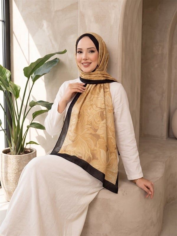 Lavin Floral Pattern Scarf Series Yellow