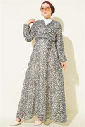 Leopard Print Wrap Dress, Ecru