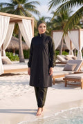 Leopard Print Modest Swimsuit Khaki