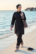 Leopard Print Hijab 3 Piece Set Swimsuit Burkini Burkini Black