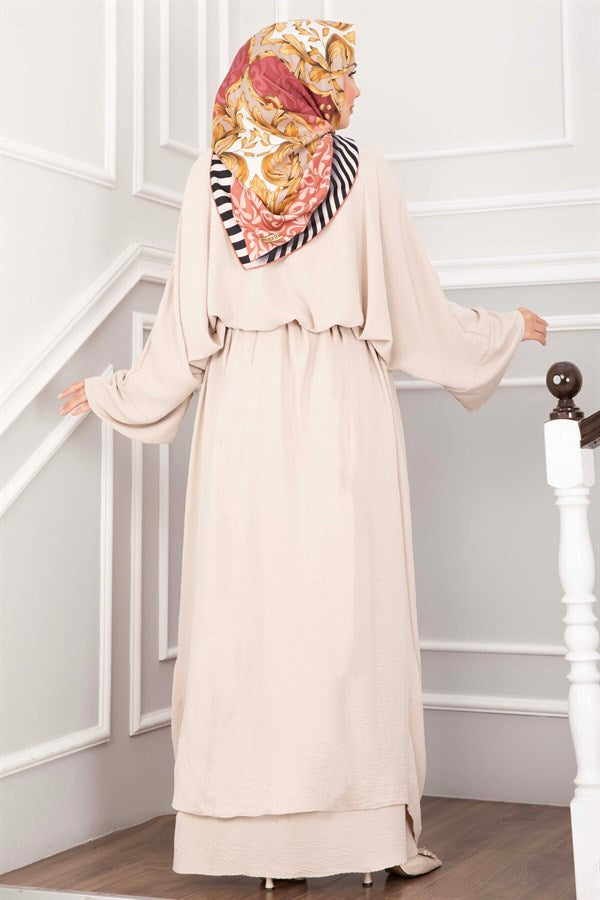 Leyli Hijab Abaya Set Cream