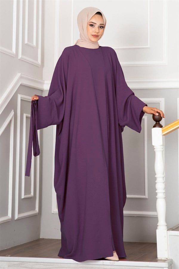 Leyli Hijab Abaya 2 Piece Set, Plum