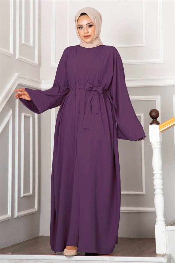 Leyli Hijab Abaya 2 Piece Set, Plum