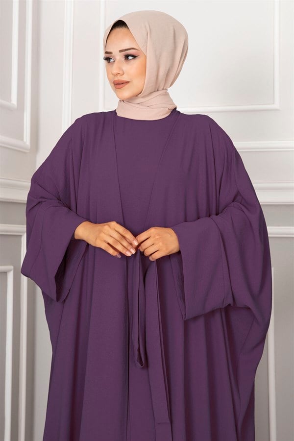 Leyli Hijab Abaya 2 Piece Set, Plum