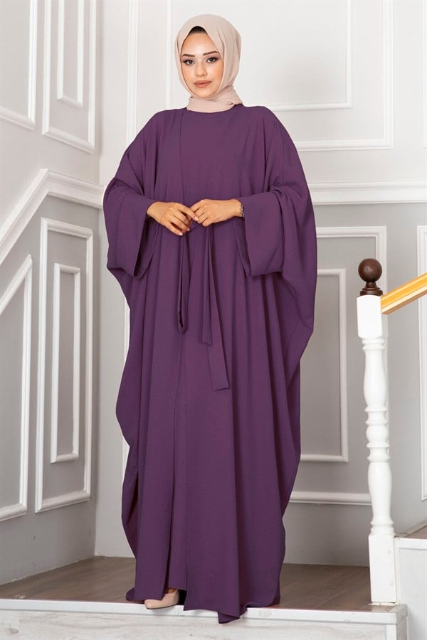Leyli Hijab Abaya 2 Piece Set, Plum