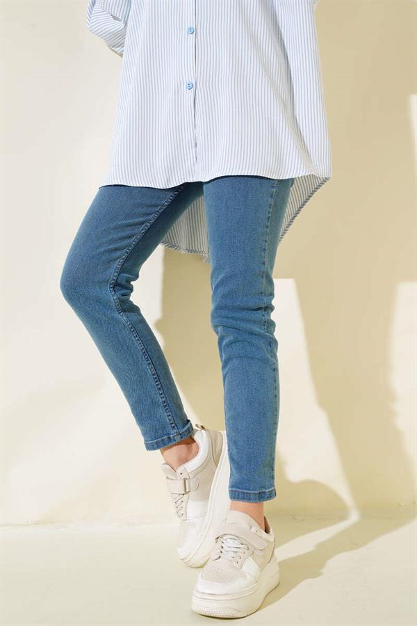 Lycra Boyfriend Jeans Medium Blue
