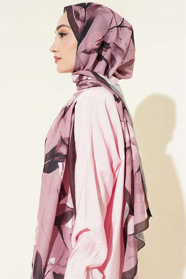 Lily Patterned Soft Shawl Chestnut